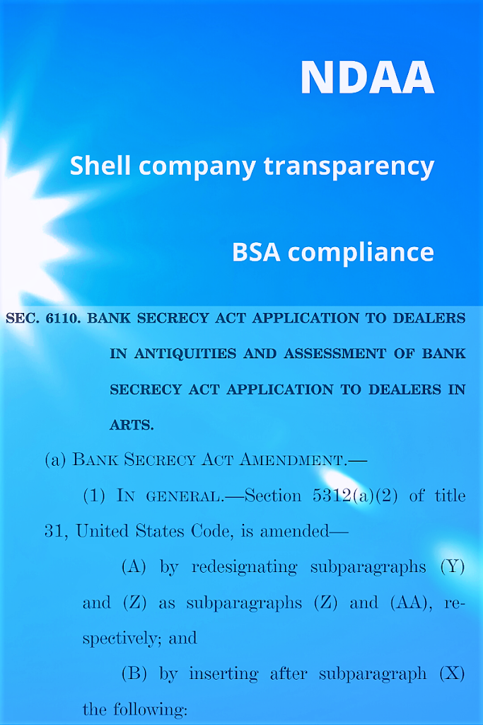 Antiquities Trafficking Bathed in Sunshine: Disclosures of Shell Company Owners and Suspicious Financial Transactions May Be on the Horizon if the NDAA Becomes Law